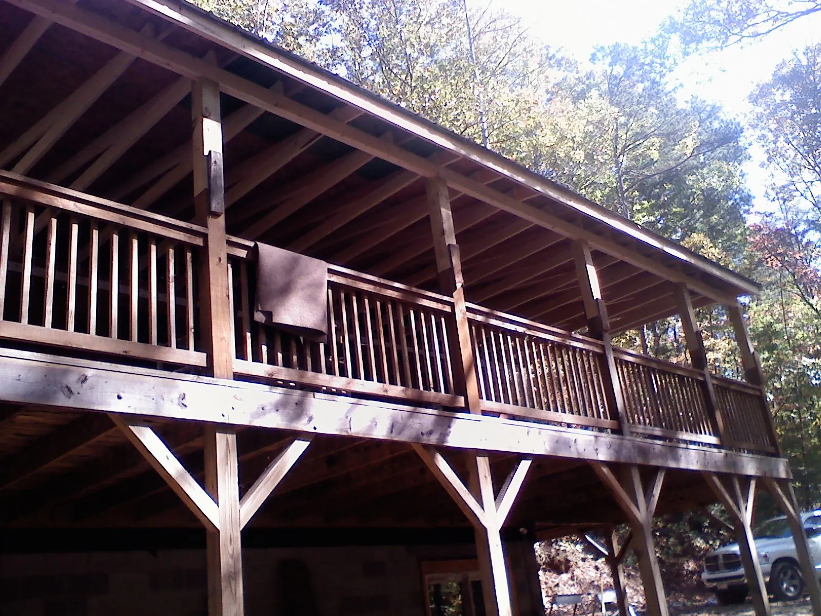 Timber framing under a new elevated porch and deck — Roof Leak Repair in South Bethlehem by Roofing Brothers